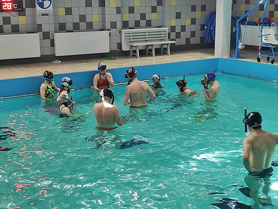 Hokej pod wodą Walenie Siemianowice Śląskie Trening 8 III 2025